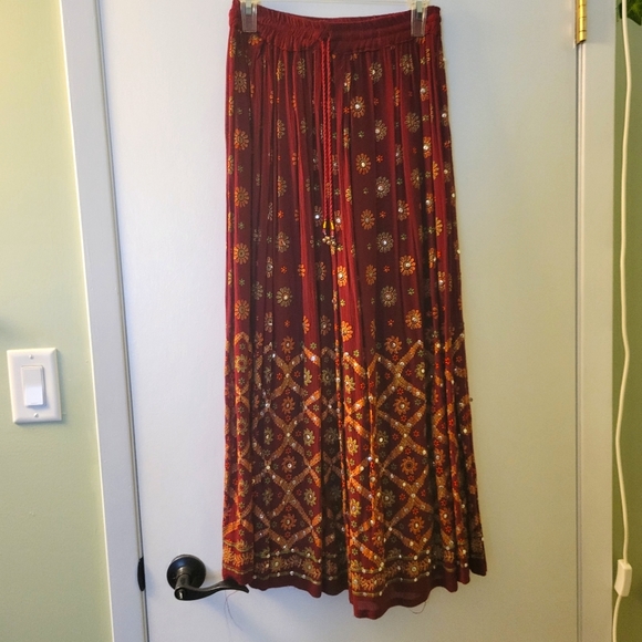速くおよび自由な bohemianseoul pin stripe maxi skirt ロング